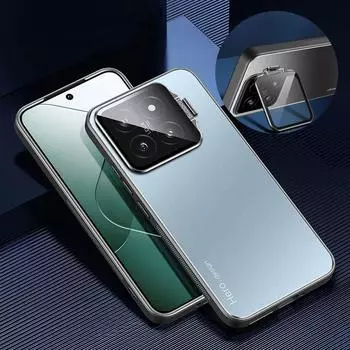 Металлический чехол-держатель для объектива камеры для Xiaomi 14 Pro Mi 13T Pro 13T, ультратонкий противоударный матовый защитный чехол-подставка для телефона для Xiaomi 13 14 Pro for redmi K60 ultra белый