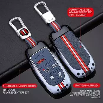 Металлический чехол для автомобильного ключа, брелок для Jeep Renegade Compass Grand Cherokee для Chrysler 300C Wrangler Dodge, автомобильные аксессуары, брелок