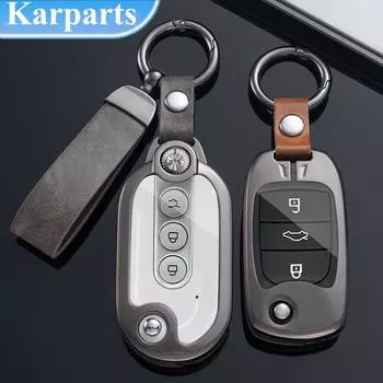 Металлический чехол для автомобильного ключа-держатель для Wuling Mini EV для Wuling HongGuang Macro Light S1 Baojun 730 510 560 310 630 310 Вт A Style чёрный