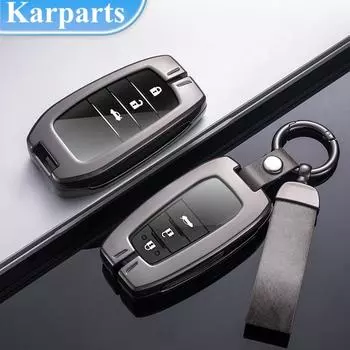 Металлический чехол для автомобильного ключа-держателя для Toyota Hilux Fortuner Land Cruiser Camry Coralla Crown RAV4 Highland Innova Yaris Avensis Aygo CHR C-HR Altis A Style чёрный
