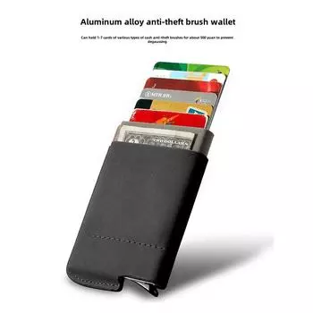 Металлический чехол для карт, автоматический выдвижной каскад для мужчин и женщин, чехол для карт, щеточка против краж, карман для мелочи, футляр для кредитных карт из алюминиевого сплава.