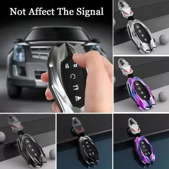 Металлический чехол для ключа автомобиля для Chevrolet Camaro Malibu XL Cruze Trax Bolt EV 5 Buttons чёрный