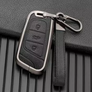 Металлический чехол для ключа для моделей Chery Little Ant 22 - черный, коричневый, синий, многоцветный null коричневый