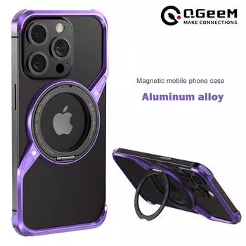 Металлический чехол для телефона Magsafe, чехол для iPhone 14, 15, 16 Pro Max, 15Pro, 16Pro, вращающаяся на 360° подставка, алюминиевый сплав, безрамный охлаждающий чехол iPhone 14 серый