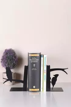 Металлический черный фигурный держатель для книг Muyika Uccello, декоративный аксессуар с птицами Mkttc