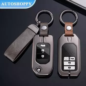 Металлический цинковый чехол для автомобильного ключа для Honda Civic CRV HRV Accord Pilot Fit Freed Vezel Odyssey 2018-2022, аксессуары A Style чёрный