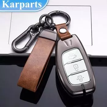 Металлический цинковый чехол для автомобильного ключа для Hyundai Tucson Sonata Santa Fe Elantra Accent Solaris Verna Ix25 Ix35 I20 I30 I40 Creta IX45 I10 I30 HB20 2022 2021 A Style серый