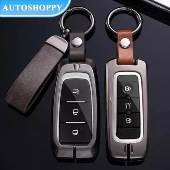Металлический цинковый сплав, 3 кнопки, автодержатель, чехол для дистанционного ключа автомобиля, чехол для Qoros 5 Suv 3 для Qoros 2021 Qoros 7 A Style чёрный