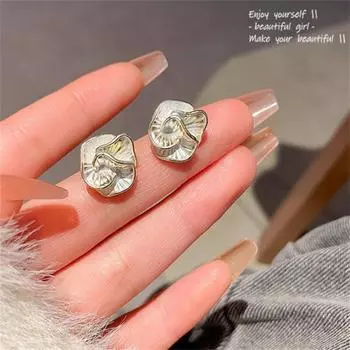 Металлический цветок Капелька глазурованная камелия Серьги для женщин модные серьги