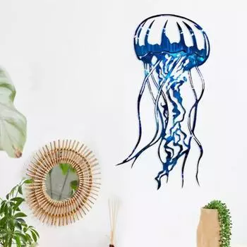 Металлический декор для стен в виде акулы, украшение из нержавеющей стали в стиле океана, настенное художественное украшение в виде акулы для гостиных, спален, офисов, коридоров B