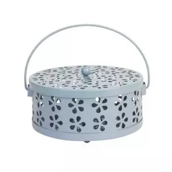 Металлический держатель для благовоний с отпугивающим эффектом и ручкой-крышкой, прочная полая спираль розовый