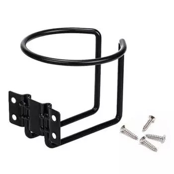 Металлический держатель для чашки в виде лодки L-образная розетка Универсальная подставка для напитков Железная фиксированная подставка для чашек Многоцелевой держатель для напитков на сиденье с 4 установочными винтами чёрный