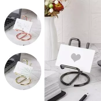 Металлический держатель для карточек Держатель для визитных карточек Офисная настольная декоративная подставка для мобильного телефона Легкая настольная подставка для чтения золотой