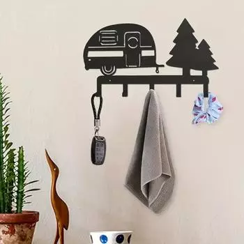 Металлический держатель для ключей - многоцелевой для одежды, сумок и ключей. Стильный декоративный крючок для стены гостиной для вашего дома бронзовый