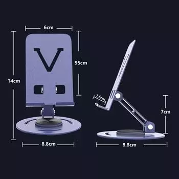 Металлический держатель для мобильного телефона с вращением на 360 градусов, регулируемая гибкая складная подставка для мобильного телефона, настольная подставка для планшета серый