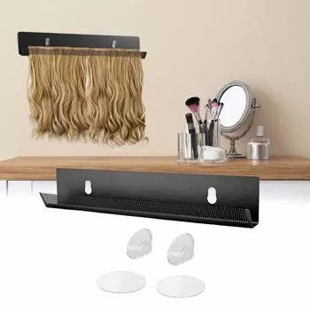 Металлический держатель для наращивания волос с наклейкой-присоской, прочная стойка для плетения волос, вешалка для демонстрации париков, очень широкие утки, инструменты для укладки чёрный