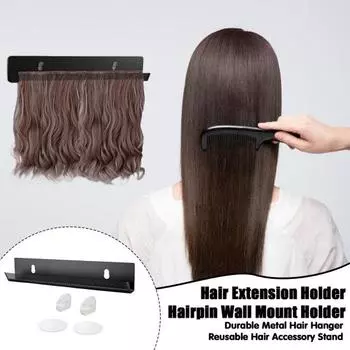 Металлический держатель для наращивания волос с наклейкой-присоской, прочная стойка для плетения волос, вешалка для демонстрации париков, очень широкие утки, инструменты для укладки чёрный