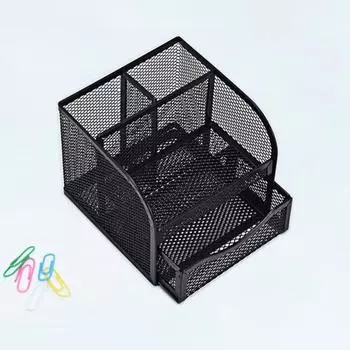 Металлический держатель для ручек в стиле ящика, 4 ячейки, стеллаж для хранения карандашей, органайзер для канцелярских принадлежностей в школу Style 1