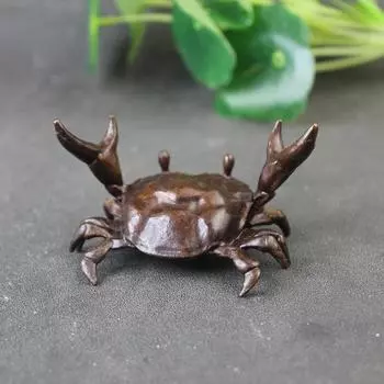 Металлический держатель для ручки в виде краба, фигурка, украшение, винтажная миниатюрная фигурка животного, имитация модели краба, украшение для стола, домашний декор, поделки 1pcs