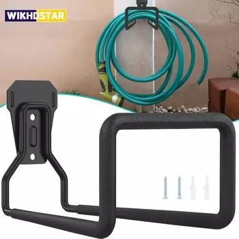 Металлический держатель для садового шланга, прочная вешалка для шланга для воды, настенные крючки для шланга для воды в саду, кронштейн для хранения шланга в гараже, органайзер чёрный