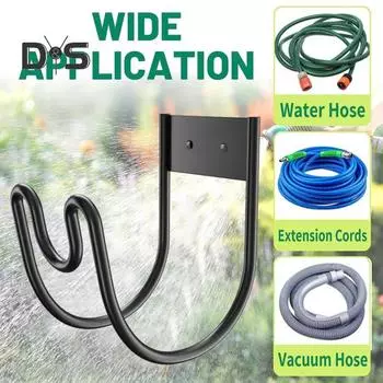 Металлический держатель для садового шланга, устойчивый к ржавчине, устойчивый к коррозии, простой монтаж, настенный держатель для шланга для воды, вешалка для шланга чёрный