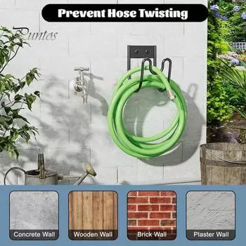 Металлический держатель для садового шланга, устойчивый к ржавчине, устойчивый к коррозии, простой монтаж, настенный держатель для шланга для воды, вешалка для шланга чёрный