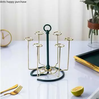 Металлический держатель для стаканов, подставка для слива стаканов, органайзер для кружек, перевернутая полка для хранения, пыленепроницаемый круглый вращающийся держатель для стаканов, держатели для стаканов
