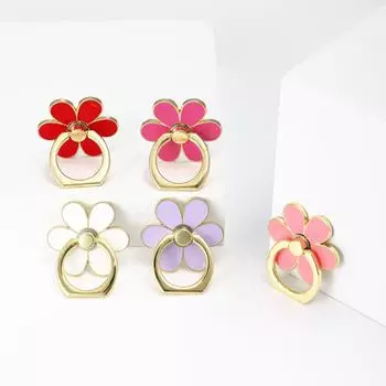 Металлический держатель для телефона Flower Petal Anti Fall Ring красный