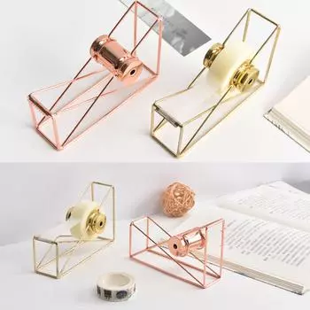 Металлический диспенсер для ленты, розовое золото, настольный резак для клейкой ленты, офисные принадлежности, украшение стола для ярко-розовый