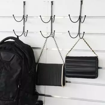 Металлический двухслойный крючок без повреждений двери. Простая установка. Подвесные рождественские венки. Многоцелевой крючок для вешалки для одежды. 1pc чёрный