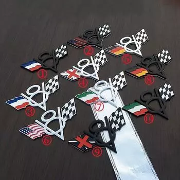 Металлический флаг V8 Америки, эмблема автомобиля, значок, наклейка, Стайлинг автомобиля для Ford Chevrolet Dodge, джип Cadillac Buick Lincoln Chrysler, автоаксессуары 1