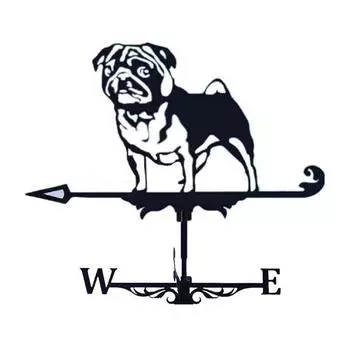 Металлический флюгер Ретро Петух Собака Птица Флюгер Черный Животный Флюгер Индикатор Направления Ветра для Крыши Уличный Фермерский Двор Сад Беседка Декор C