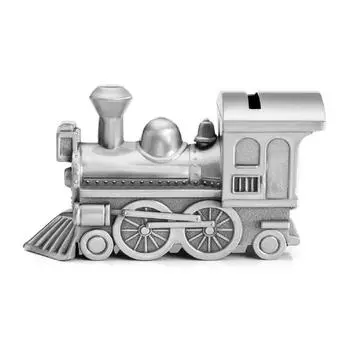 Металлический футляр для денег в виде поезда-копилки Серебряная копилка для монет в виде пенни для детей Подарок на Рождество, день рождения и праздник