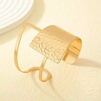 Металлический гальванический геометрический браслет для женщин, золотой/серебряный цвет, открытые браслеты, индивидуальные ювелирные изделия, роскошный преувеличенный женский браслет, аксессуар золотой