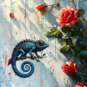 Металлический Геккон Настенное Искусство Украшение Современная Новинка Легкая Установка Силуэт Скульптура