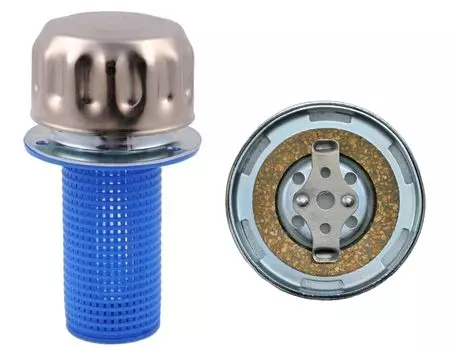 Металлический гидравлический сапун/крышка сапуна с отверстием для заливки масла (с фильтром, байонетным замком, хромированием, пробковой прокладкой)