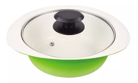 Металлический горшок Pearl Green 18 см, керамическая обработанная IH, совместимая с настольной крышкой, двуручный горшок Smile Pot HB-4026