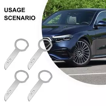 Металлический инструмент для снятия автомобильного радиоприемника для Ford, Mercedes, комплект из 4 частей