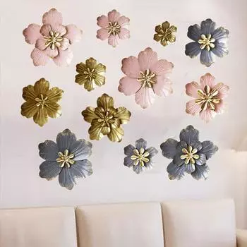 Металлический искусственный цветок DIY Стиль Украшения для дома Гостиная Дизайн спальни для девочек Европейский ретро-стиль Изделия из железа Настенные украшения