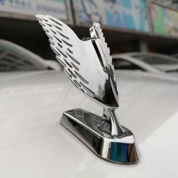 Металлический капот с крыльями ангела, металлическая подставка для капота автомобиля, 3D-аксессуары для модификации автомобиля для всех типов автомобилей, капот Motorc серебряный