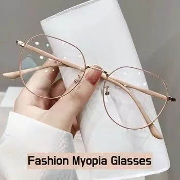 Металлический каркас, анти-синий светильник, женские очки HD, круглые очки для близорукости, унисекс, модные компьютерные очки, ретро оптические очки 0