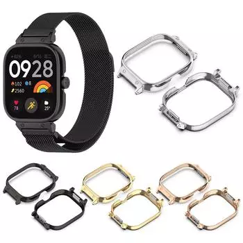 Металлический каркасный корпус водонепроницаемый защитный экран часов нержавеющая защита часов защитный чехол для смарт-часов CMF Watch Pro D395 серебряный