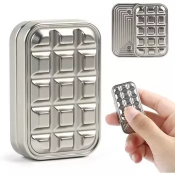 Металлический кирпичный слайдер, магнитная металлическая игрушка-фиджет, игрушки-фиджет для повседневного использования, игрушки для снятия стресса и тревожности при СДВГ, тактильные слайдеры, идеальные подарки 4.5*3*1.09cm серебряный