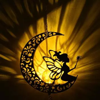 Металлический колокольчик на солнечной энергии со светодиодной подсветкой, уличный садовый ночник, украшение, водонепроницаемый Moon