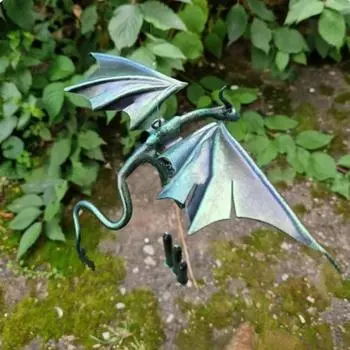 Металлический колокольчик с изображением летящего дракона с 3 трубками, натуральная успокаивающая мелодия для сада, патио, уличного винтажного подвесного колокольчика с драконом, украшение коричневый