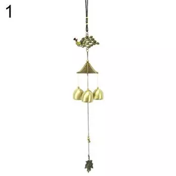 Металлический колокольчик в виде рыбы-павлина, подвесные башни, фэншуй, колокольчики, декор для окна, балкона 1