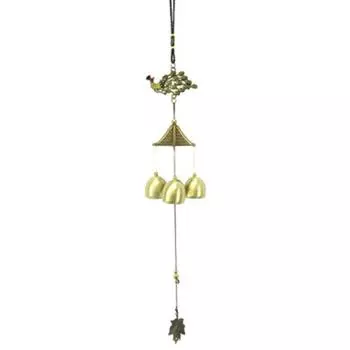 Металлический колокольчик в виде рыбы-павлина, подвесные башни, фэншуй, колокольчики, декор для окна, балкона 1