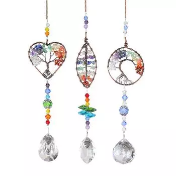 # Металлический колокольчик ветра, хрустальный светильник, автомобильные аксессуары, висящие красочные для гостиной leaf