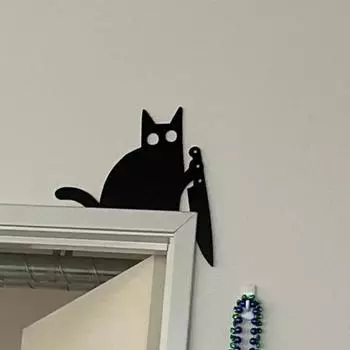 Металлический кошачий глаз, украшение на дверь, милый кошачий глаз, декоративный знак на углу, винтажный устойчивый к ржавчине дверной глазурь, украшение для украшения дома