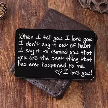 Металлический кошелек для карточек, прочный, портативный, легкий, тонкий, вставной кошелек для карточек на День святого Валентина, для мужа, жены, на годовщину, на память, на день рождения, подарок